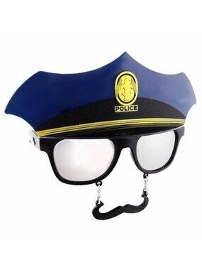Shark Tank Sun Staches Police Officer Sunglasses Costume Halloween Glasses Cop